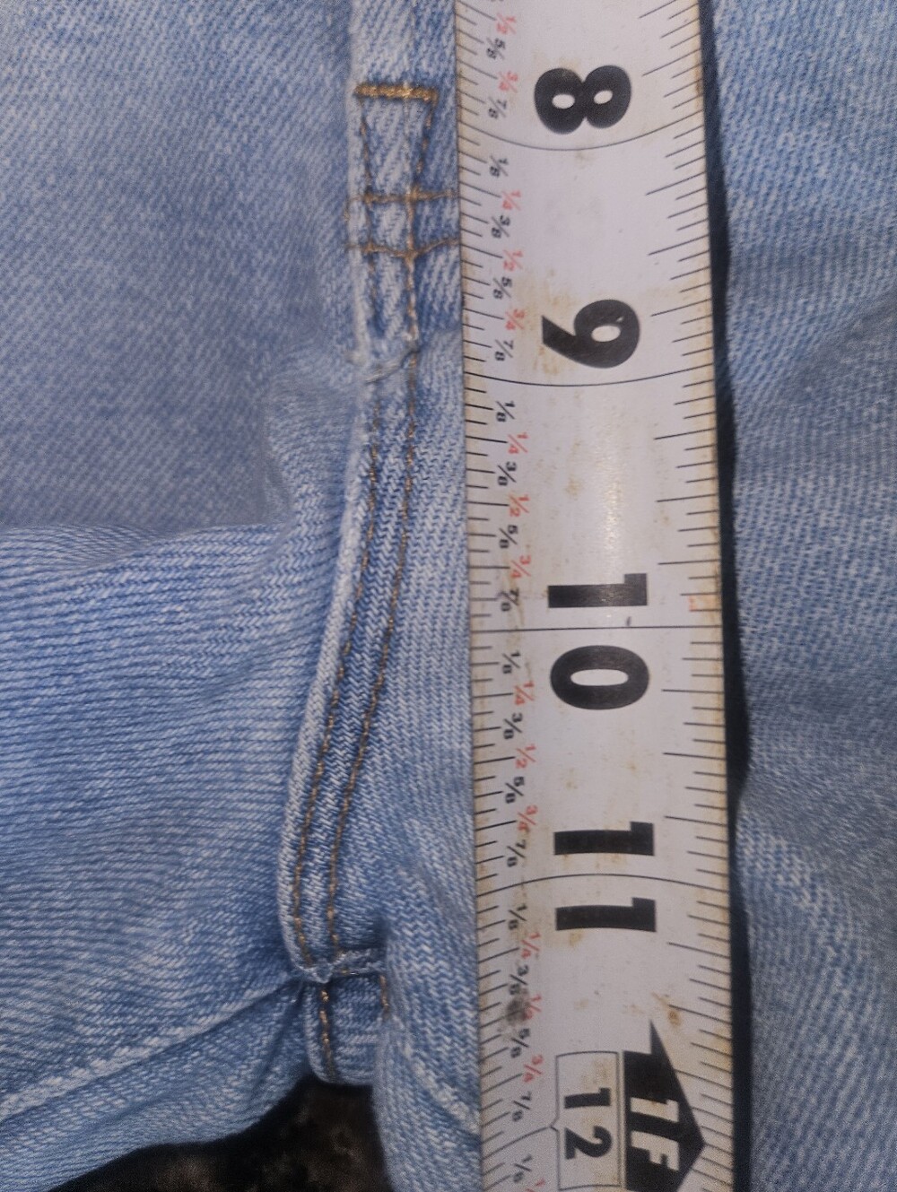 Mother Denim Rambler Zip Slice Hover Fray Jeans Women’s 32 Light Wash Red Bow - Picture 9 of 10